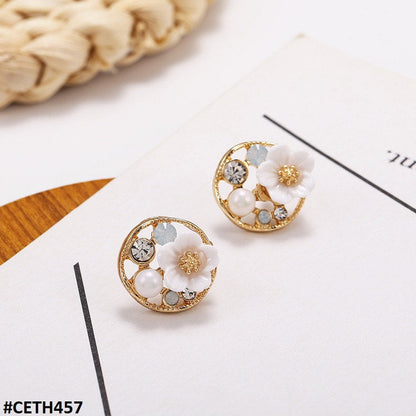 CETH457 JMN Flower Stud Tops Pair