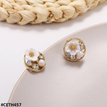 CETH457 JMN Flower Stud Tops Pair