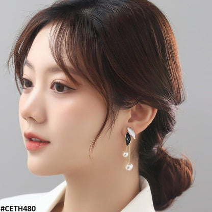 CETH480 ZCD Leaf's Tassel Stud Ear Tops Pair