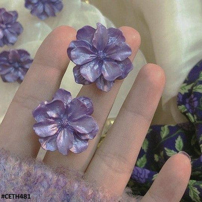 CETH481 ZCD Flower Stud Ear Tops Pair