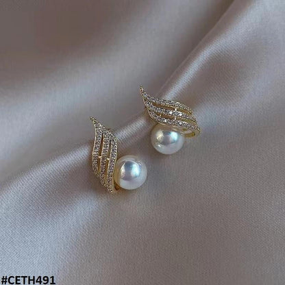 CETH491 BTO Pearl Stud Tops Pair