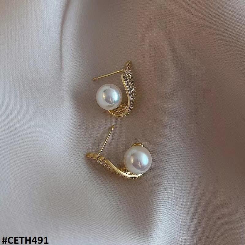 CETH491 BTO Pearl Stud Tops Pair