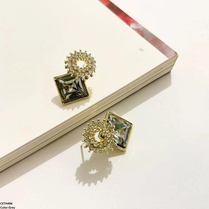 CETH494 BTO Square Round Stud Tops Pair