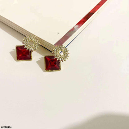 CETH494 BTO Square Round Stud Tops Pair