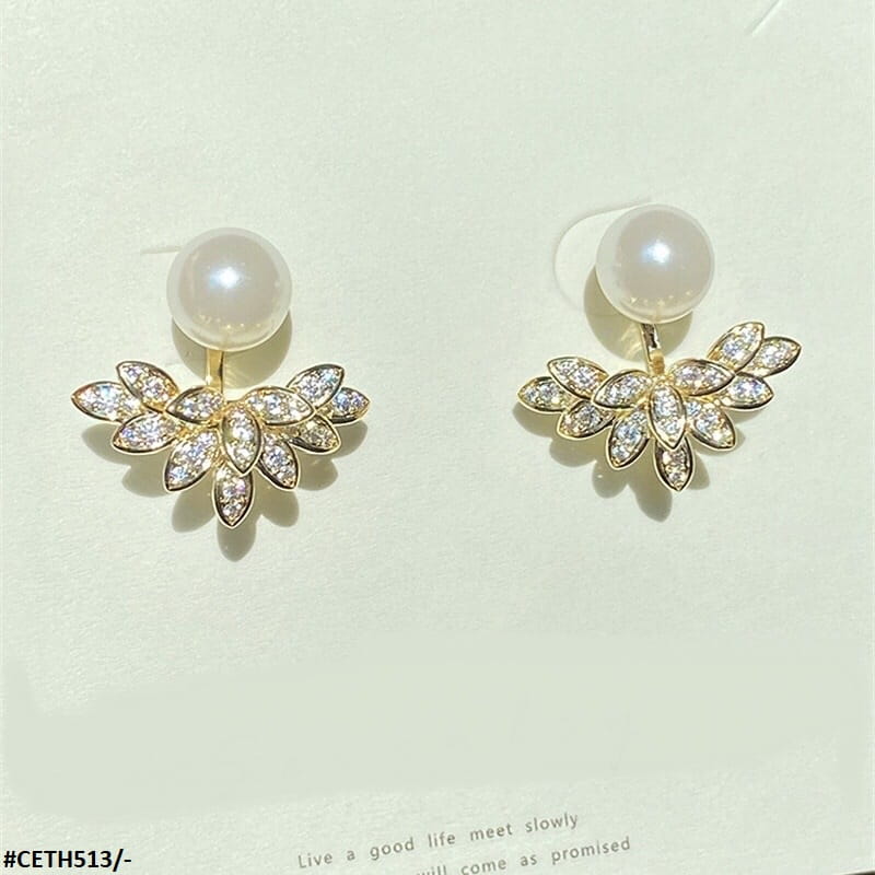 CETH513 YQG Jacket Leaf Stud Tops Pair