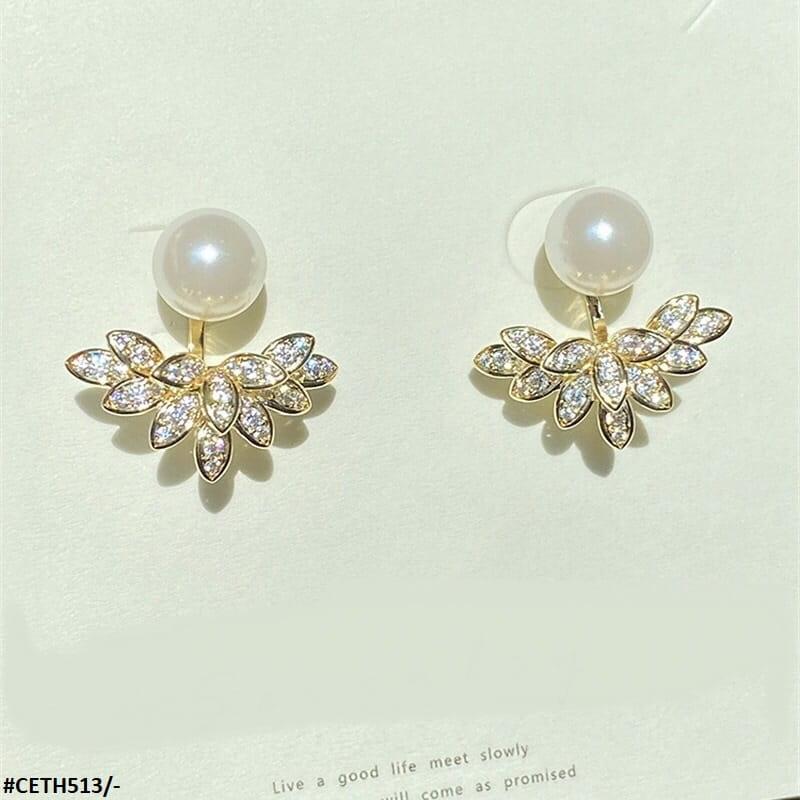 CETH513 YQG Jacket Leaf Stud Tops Pair