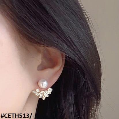 CETH513 YQG Jacket Leaf Stud Tops Pair