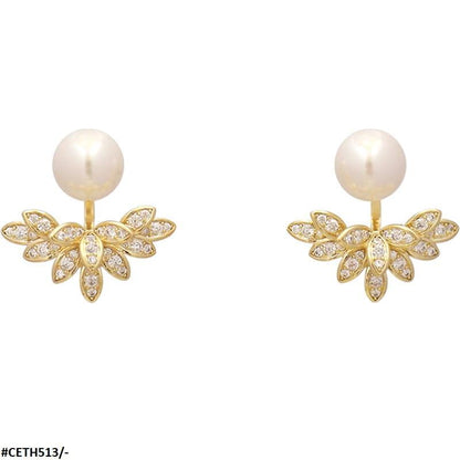 CETH513 YQG Jacket Leaf Stud Tops Pair