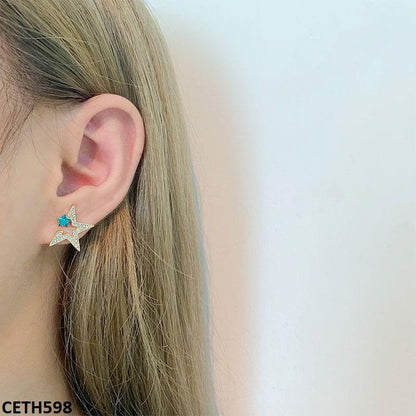 CETH598 BTO Half Star Ear Tops Pair