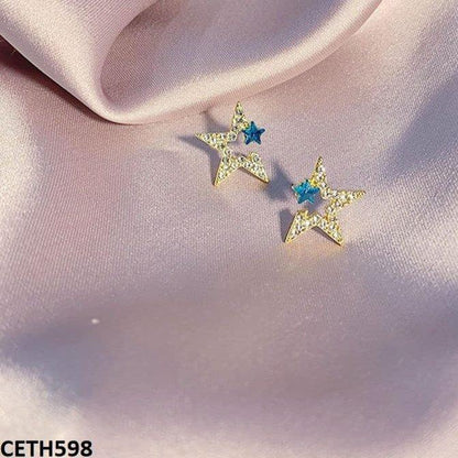 CETH598 BTO Half Star Ear Tops Pair