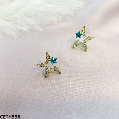 CETH598 BTO Half Star Ear Tops Pair