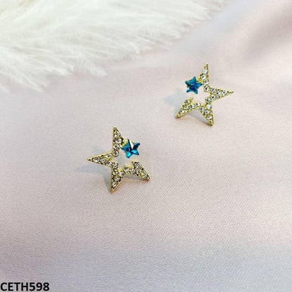 CETH598 BTO Half Star Ear Tops Pair