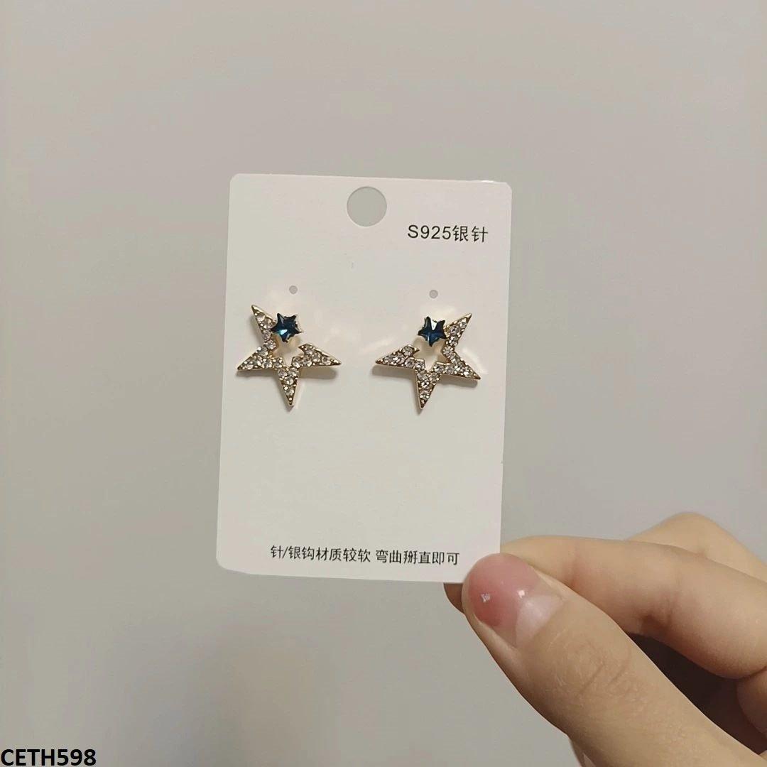 CETH598 BTO Half Star Ear Tops Pair