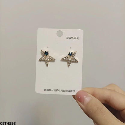 CETH598 BTO Half Star Ear Tops Pair