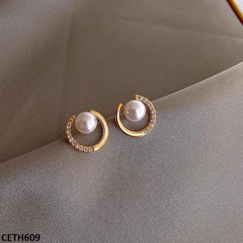 CETH609 SDQ C-Pearl Stud Tops - CETH