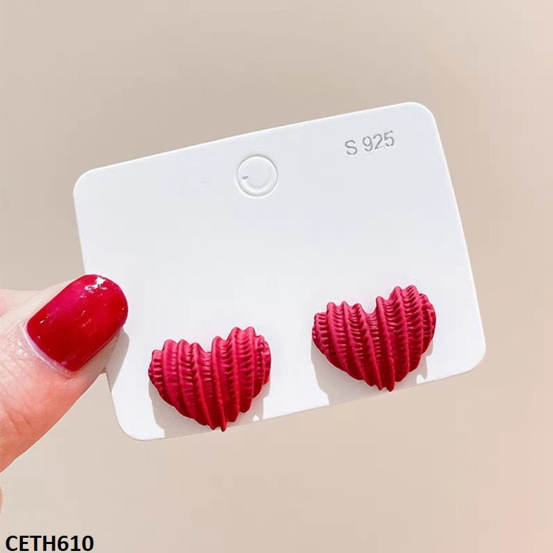 CETH610 XST Red Heart Stud Tops