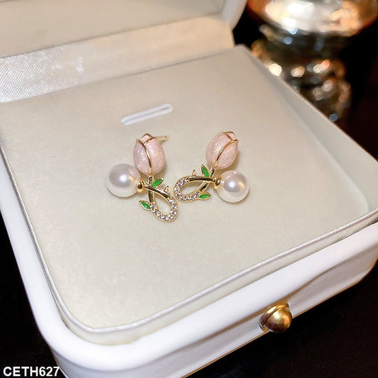CETH627 LSH Rose Ear Tops Pair
