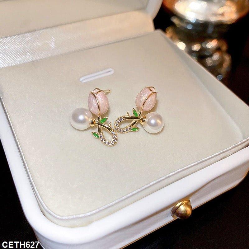 CETH627 LSH Rose Ear Tops Pair