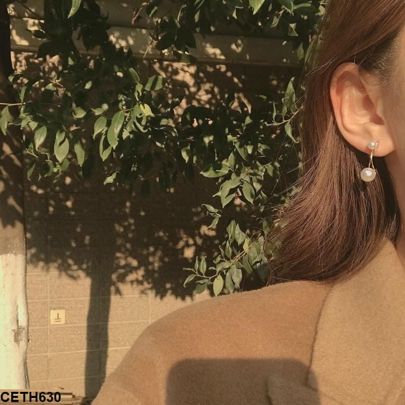 CETH630 SIQ Pearl Ear Tops Pair