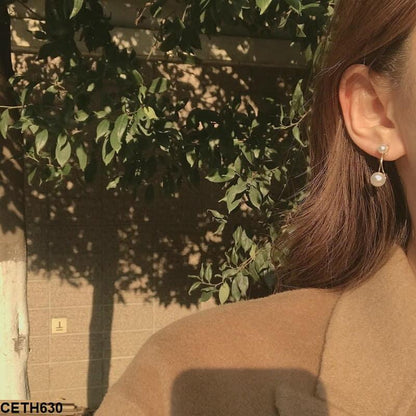 CETH630 SIQ Pearl Ear Tops Pair