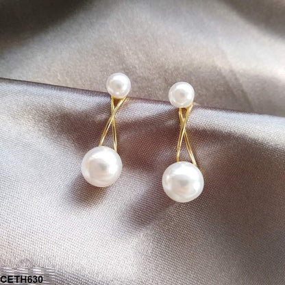 CETH630 SIQ Pearl Ear Tops Pair