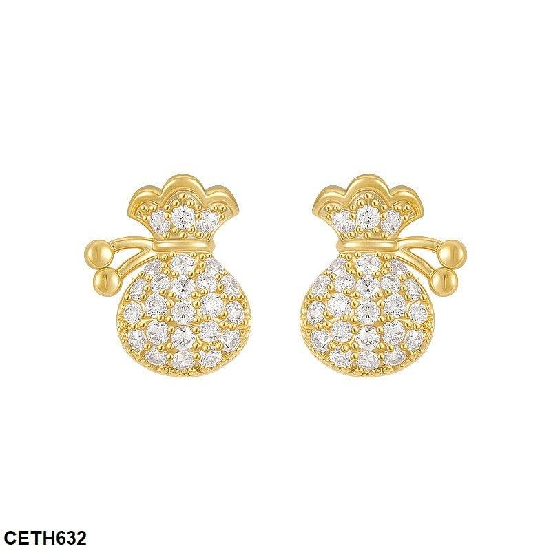 CETH632 SIQ Vase Ear Tops Pair