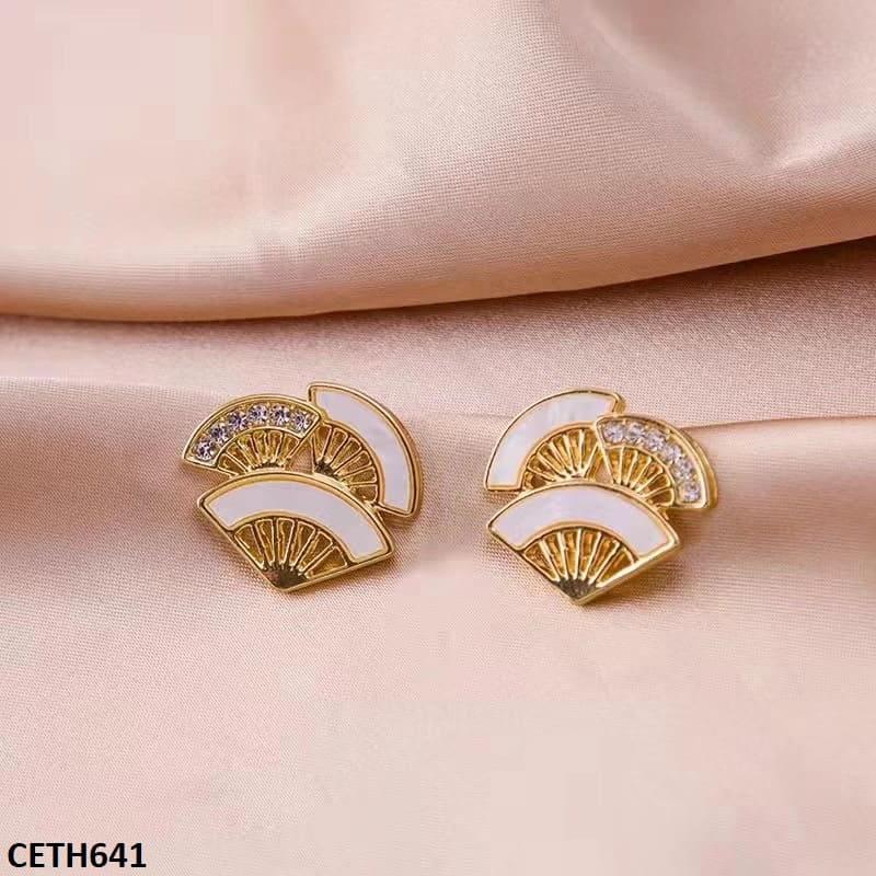 CETH641 BTO Painted Clouds Stud Tops Pair