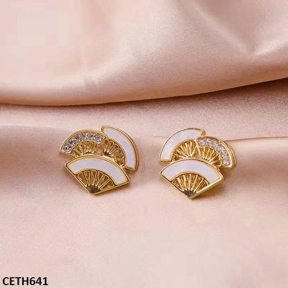 CETH641 BTO Painted Clouds Stud Tops Pair