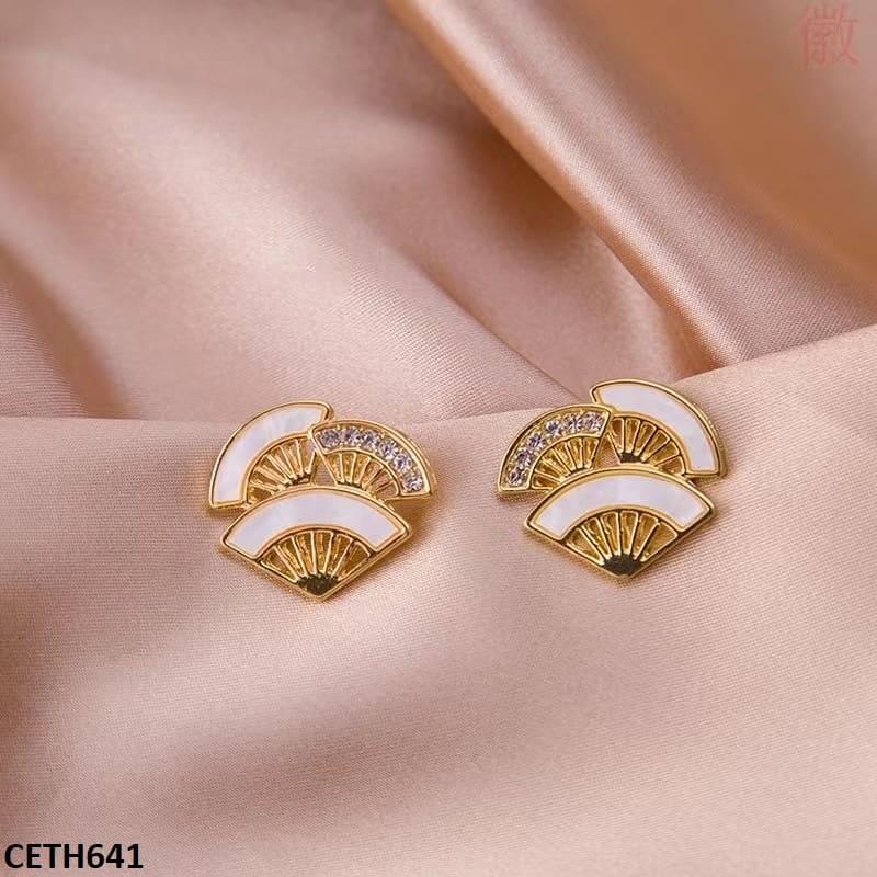 CETH641 BTO Painted Clouds Stud Tops Pair