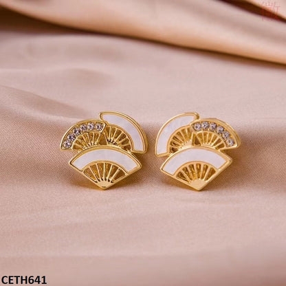 CETH641 BTO Painted Clouds Stud Tops Pair