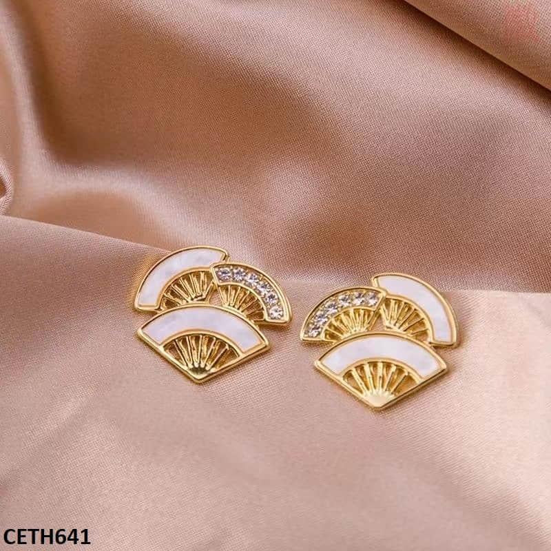 CETH641 BTO Painted Clouds Stud Tops Pair