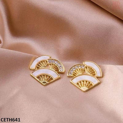 CETH641 BTO Painted Clouds Stud Tops Pair