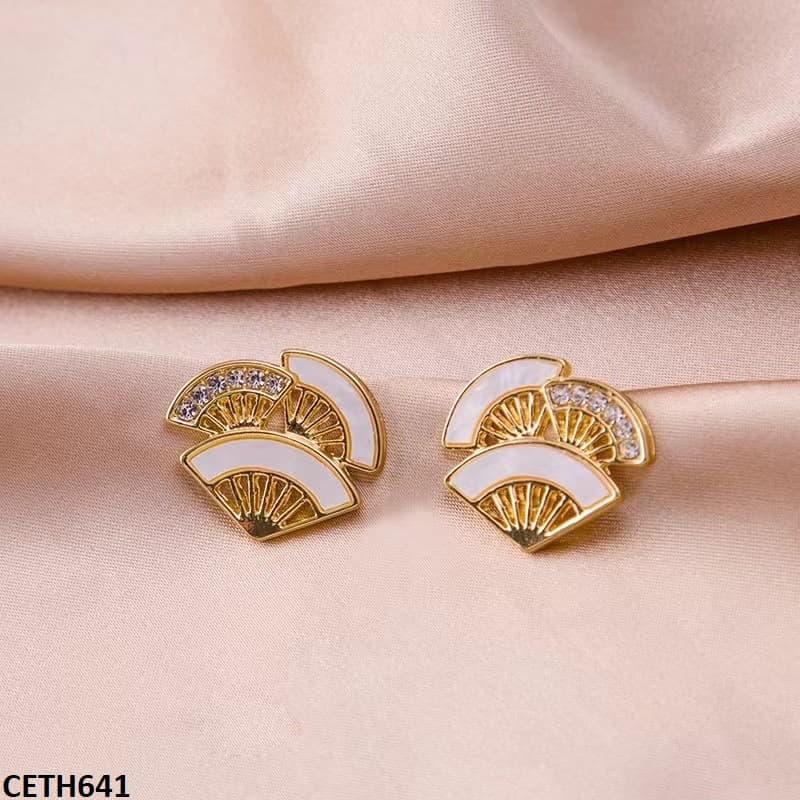 CETH641 BTO Painted Clouds Stud Tops Pair