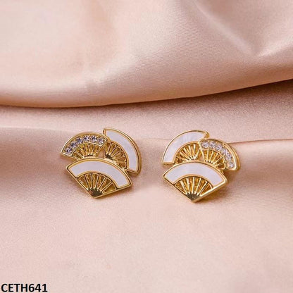 CETH641 BTO Painted Clouds Stud Tops Pair