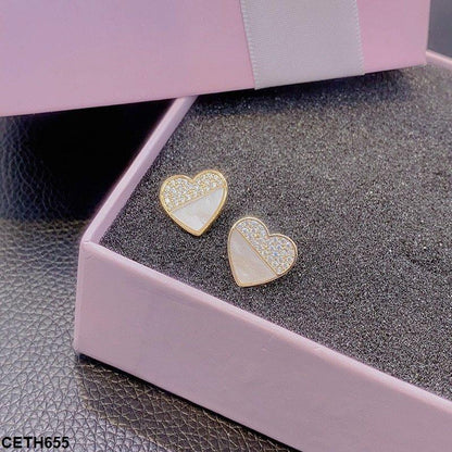 CETH655 YYZ Heart Ear Tops Pair