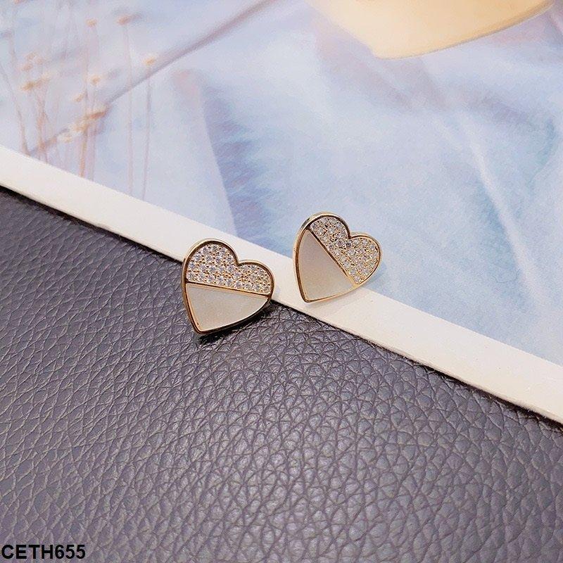 CETH655 YYZ Heart Ear Tops Pair