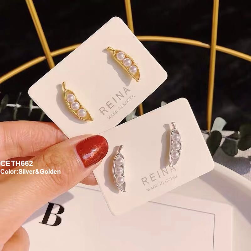 CETH662 ZCD Mango Pearl Ear Tops Pair