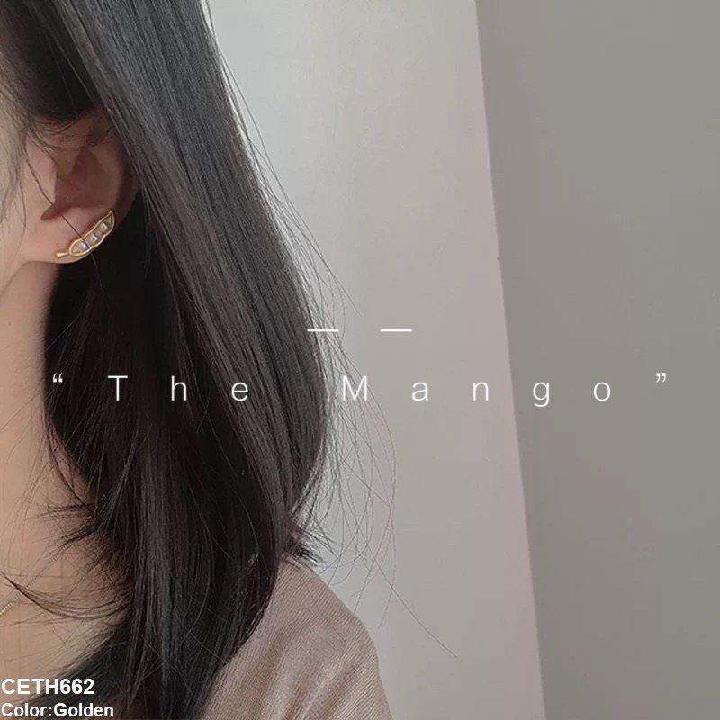 CETH662 ZCD Mango Pearl Ear Tops Pair