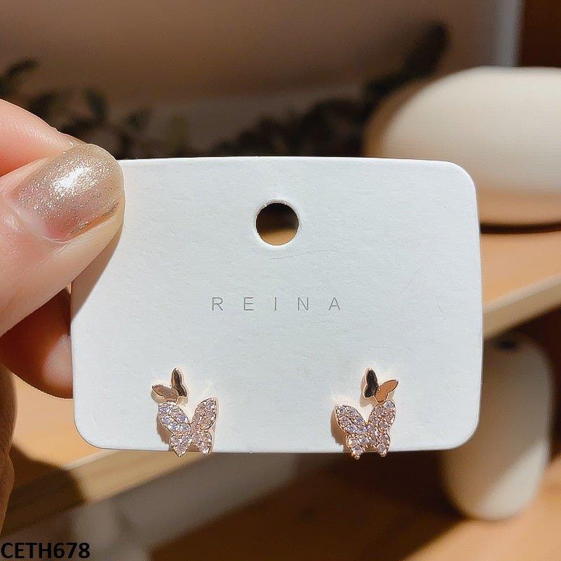 CETH678 YQG Butterfly Stud Tops Pair