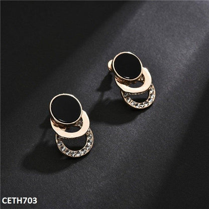 CETH703 ZLX Black Layered Circle Tops Pair