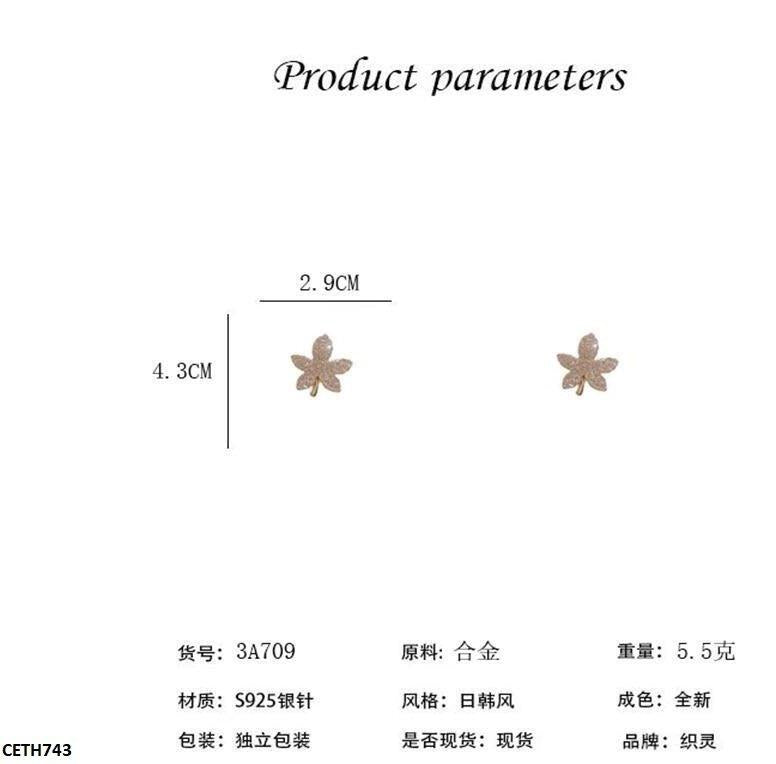 CETH743 ZHL Leaf Stud Tops Pair