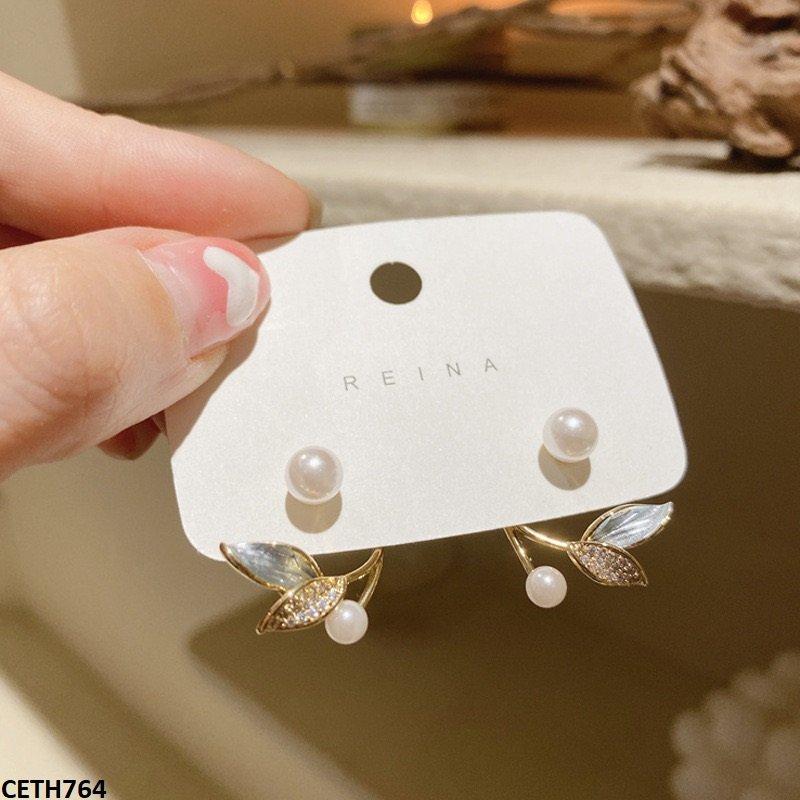 CETH764 LSH Double Leaf Pearl Tops Pair