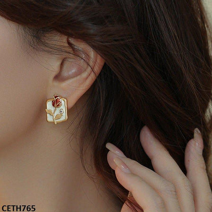 CETH765 BTO Painted Flower Square Tops Pair