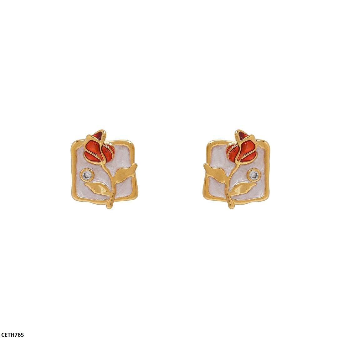 CETH765 BTO Painted Flower Square Tops Pair