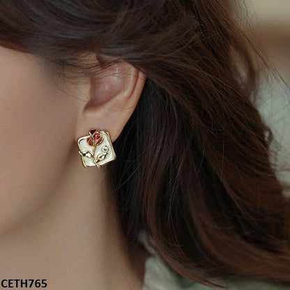 CETH765 BTO Painted Flower Square Tops Pair