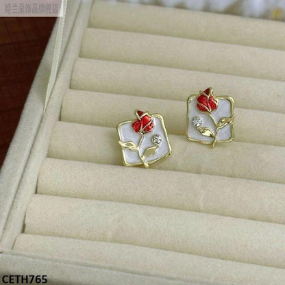 CETH765 BTO Painted Flower Square Tops Pair