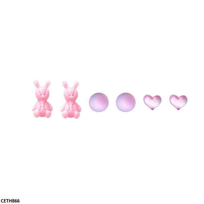 CETH866 HJF Rabbit/Heart 3 Tops Pair