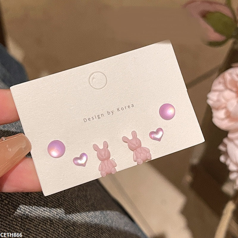 CETH866 HJF Rabbit/Heart 3 Tops Pair