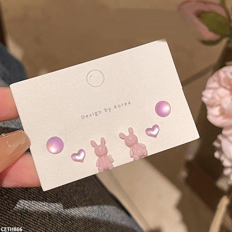 CETH866 HJF Rabbit/Heart 3 Tops Pair