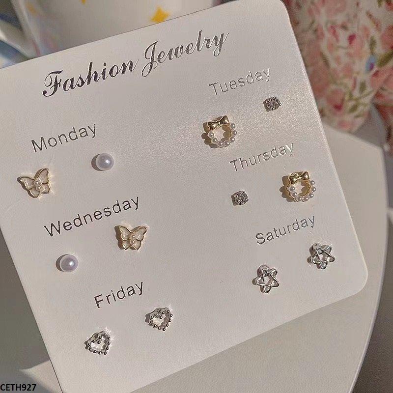 CETH927-YYZ CETH927 YYZ Heart/Star/Pearl 6 Pair Tops